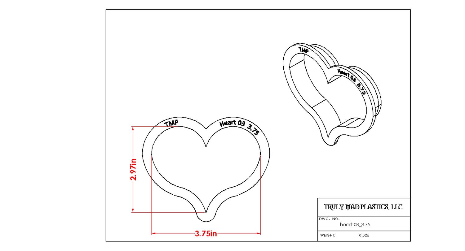 Chubby Heart 03, Size: 3.75&quot;