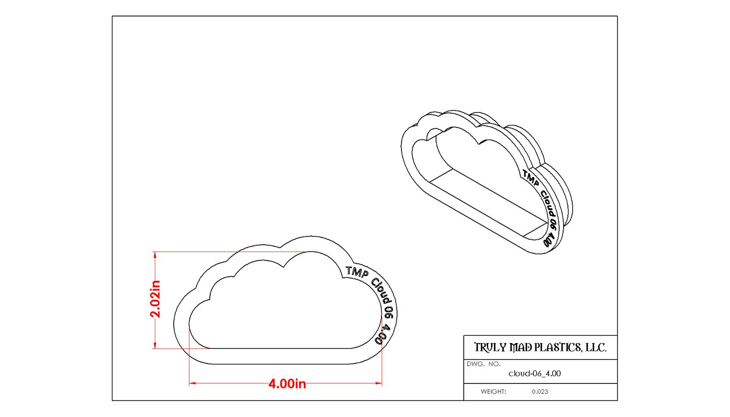 Cloud 06, Size: 4.00&quot;