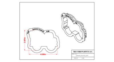 Cement Truck 02, Size: 4.00&quot;