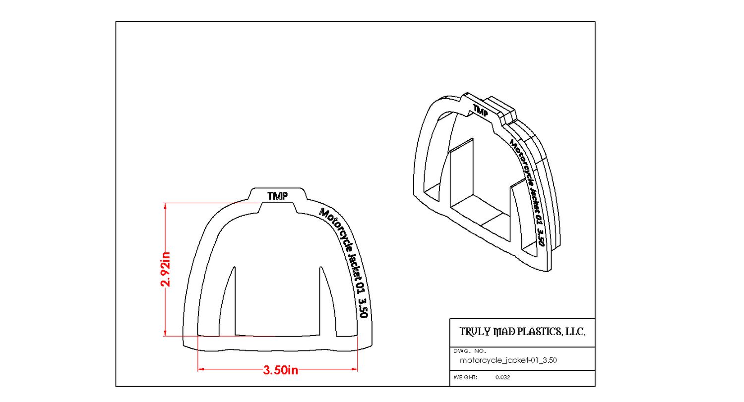 Motorcycle jacket (this is for the Jacket Only), Size: 3.50&quot;