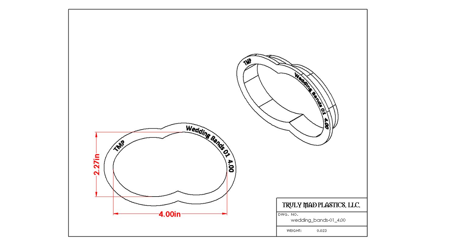 Wedding Bands 01, Size: 4.00&quot;