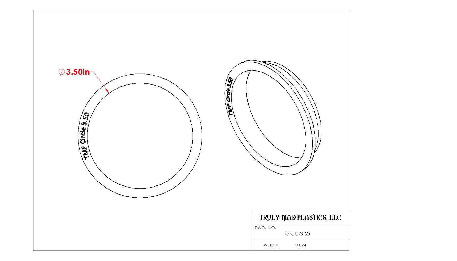 Circle, Size: 3.50&quot;