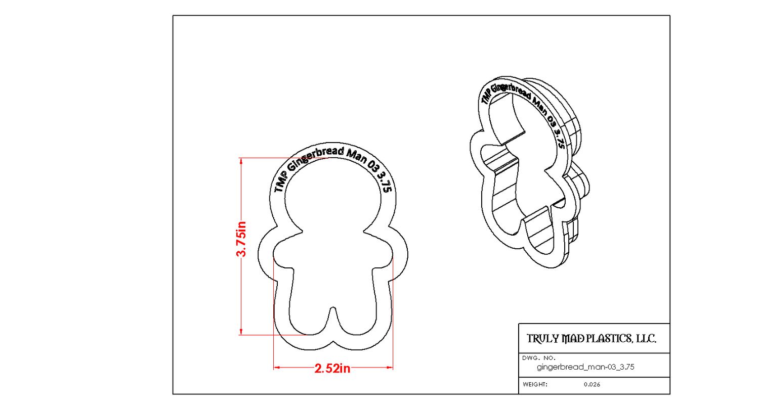 Gingerbread Man 03, Size: 3.75&quot;