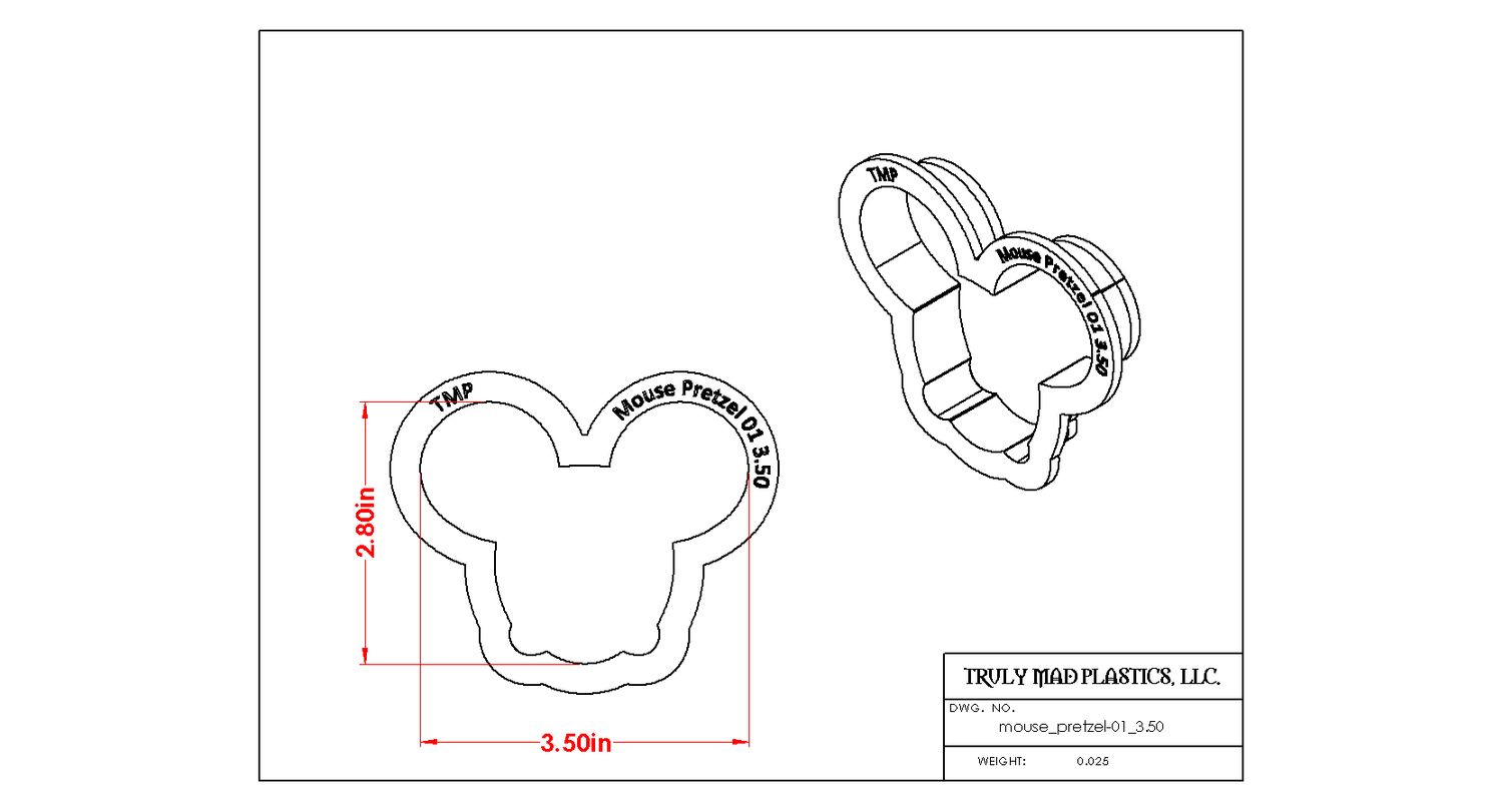 Mouse Pretzel 01, Size: 3.50&quot;