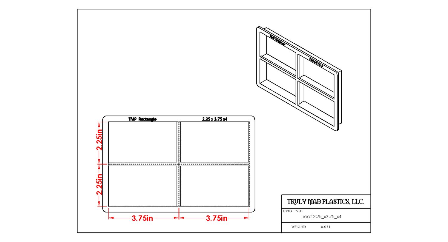 Rectangle 2.25&quot; x 3.50&quot; (cuts 4)