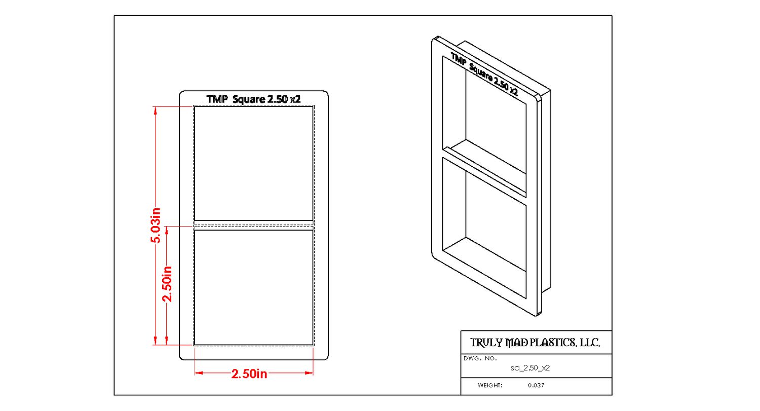 Square 2.50&quot; (Cuts 2)