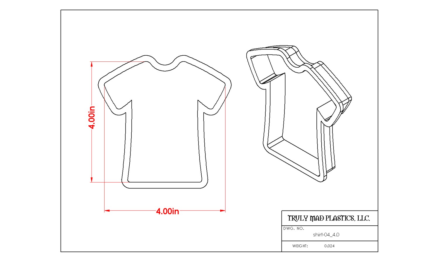 Shirt 04, Size: 4.0&quot;