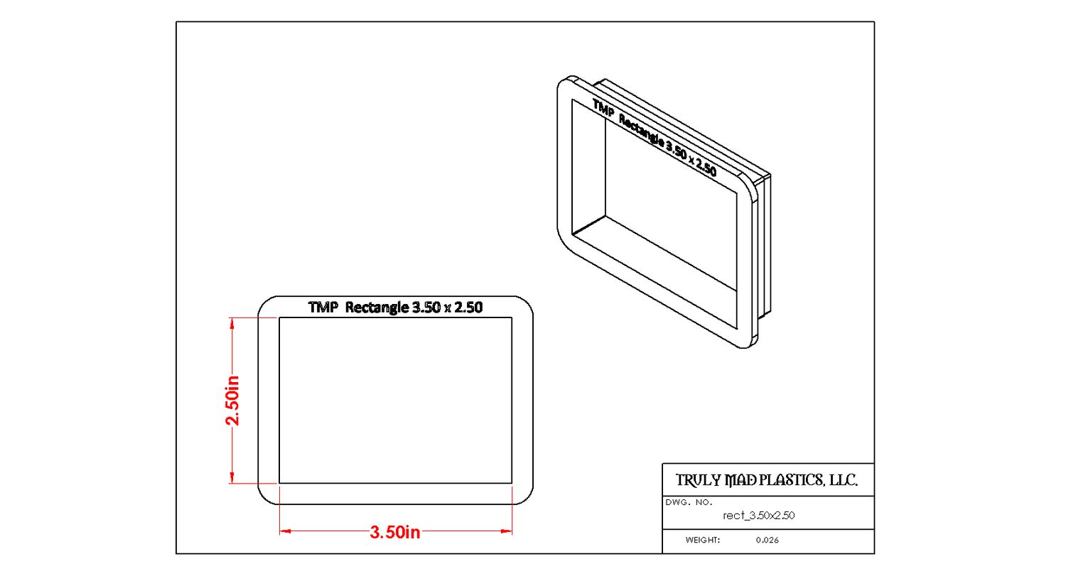 Rectangle 3.50&quot; x 2.50&quot;