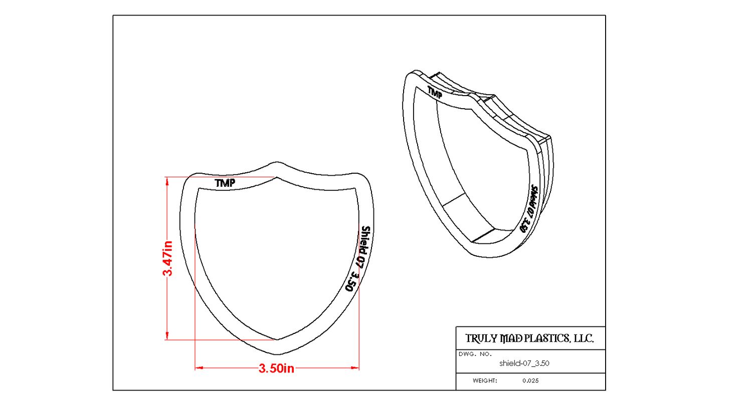 Shield 07, Size: 3.50&quot;