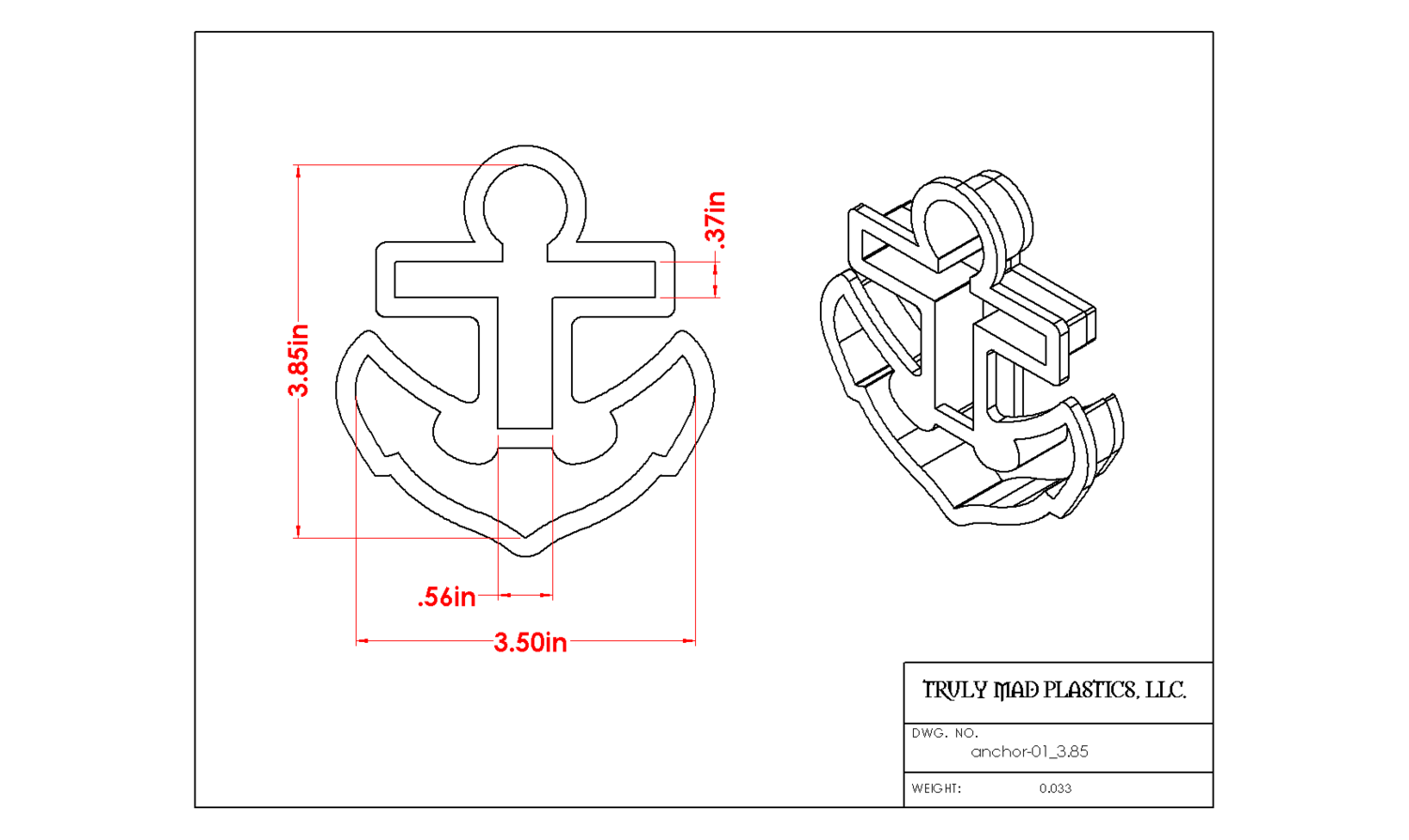 Anchor 01, Size: 3.85&quot;