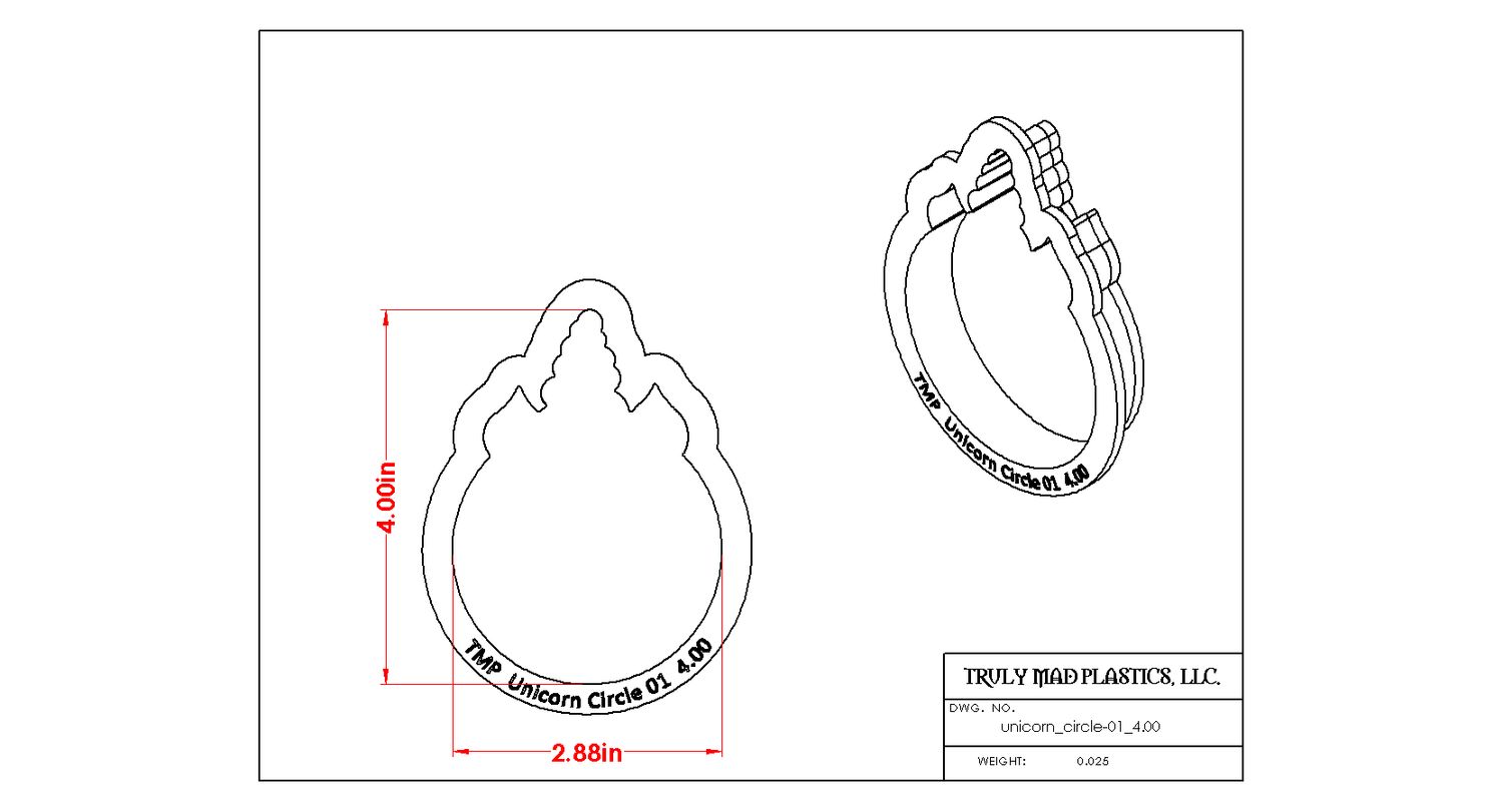 Unicorn Circle 01, Size: 4.00&quot;