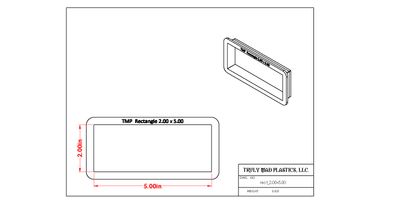 Rectangle 2.00&quot; x 5.00&quot;