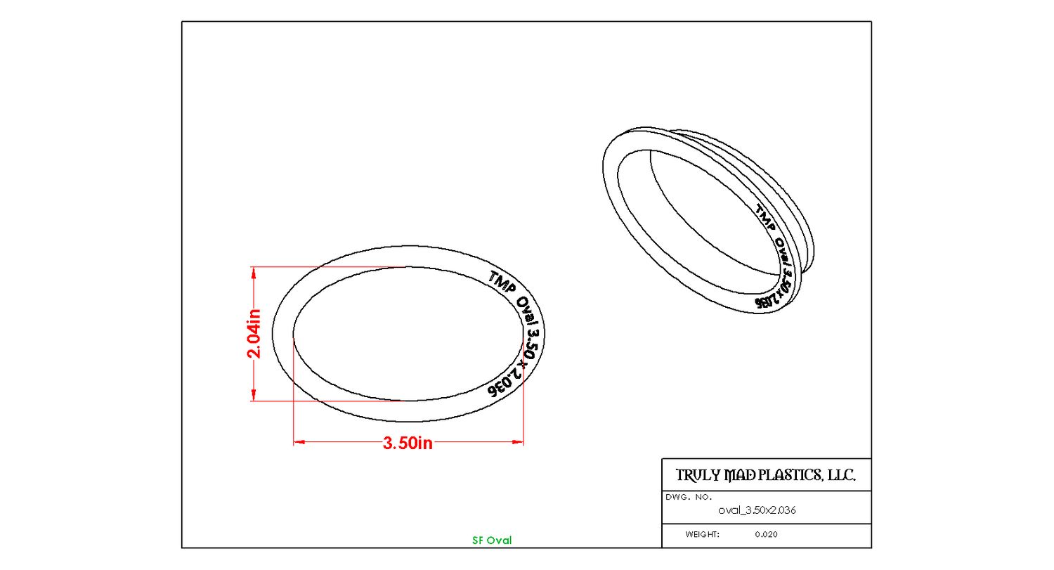 Oval 3.50&quot; x 2.036&quot;