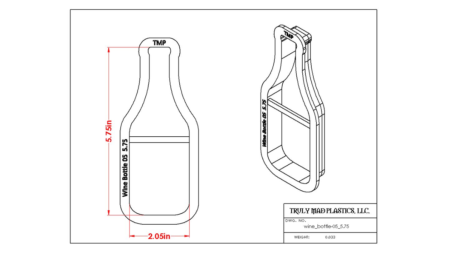 Wine Bottle 05, Size: 5.75&quot;