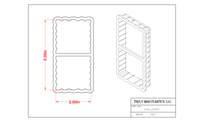 Scalloped Rectangle 2.5 x 5.0