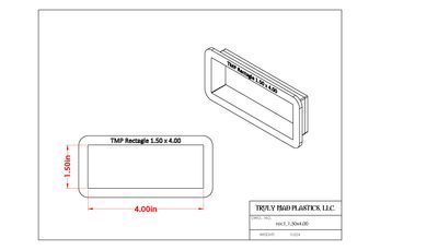 Rectangle 1.50&quot; x 4.00&quot;