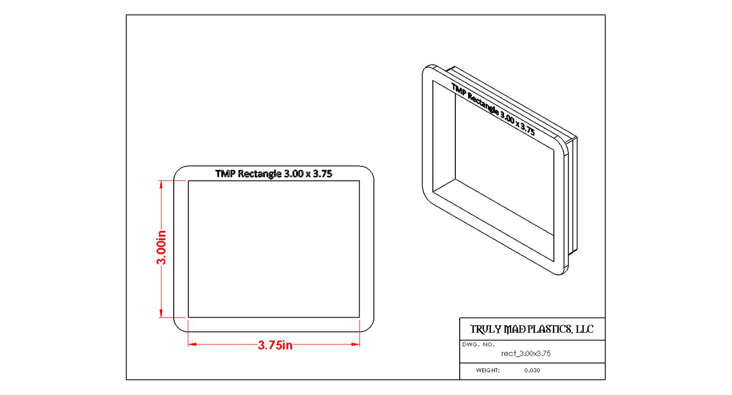 Rectangle 3.00&quot; x 3.75&quot;