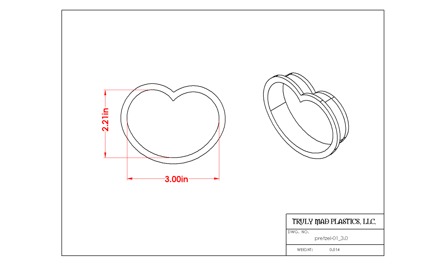 Pretzel 01, Size: 3.0&quot;