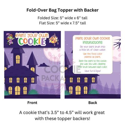 Fold-Over Topper/Backer Haunted House PYO Cookie Instructions