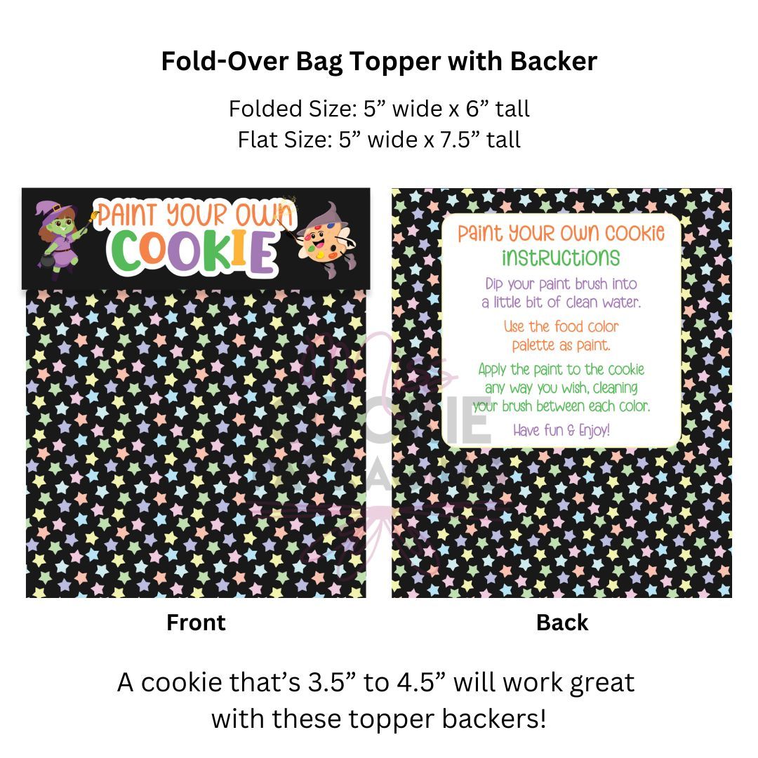 Fold-Over Topper/Backer Stars Halloween PYO Cookie Instructions, Qty: 10 pack