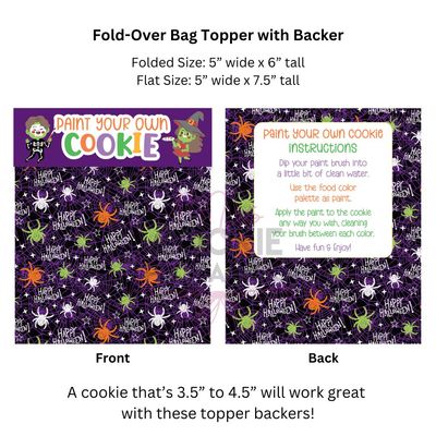 Fold-Over Topper/Backer Spiders Halloween PYO Cookie Instructions