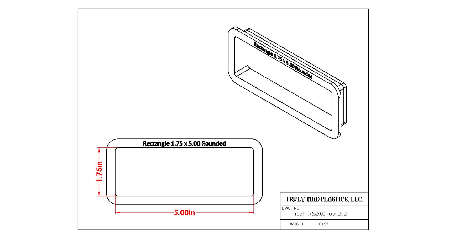 Rectangle 1.75&quot; x 5.00&quot; (Rounded)