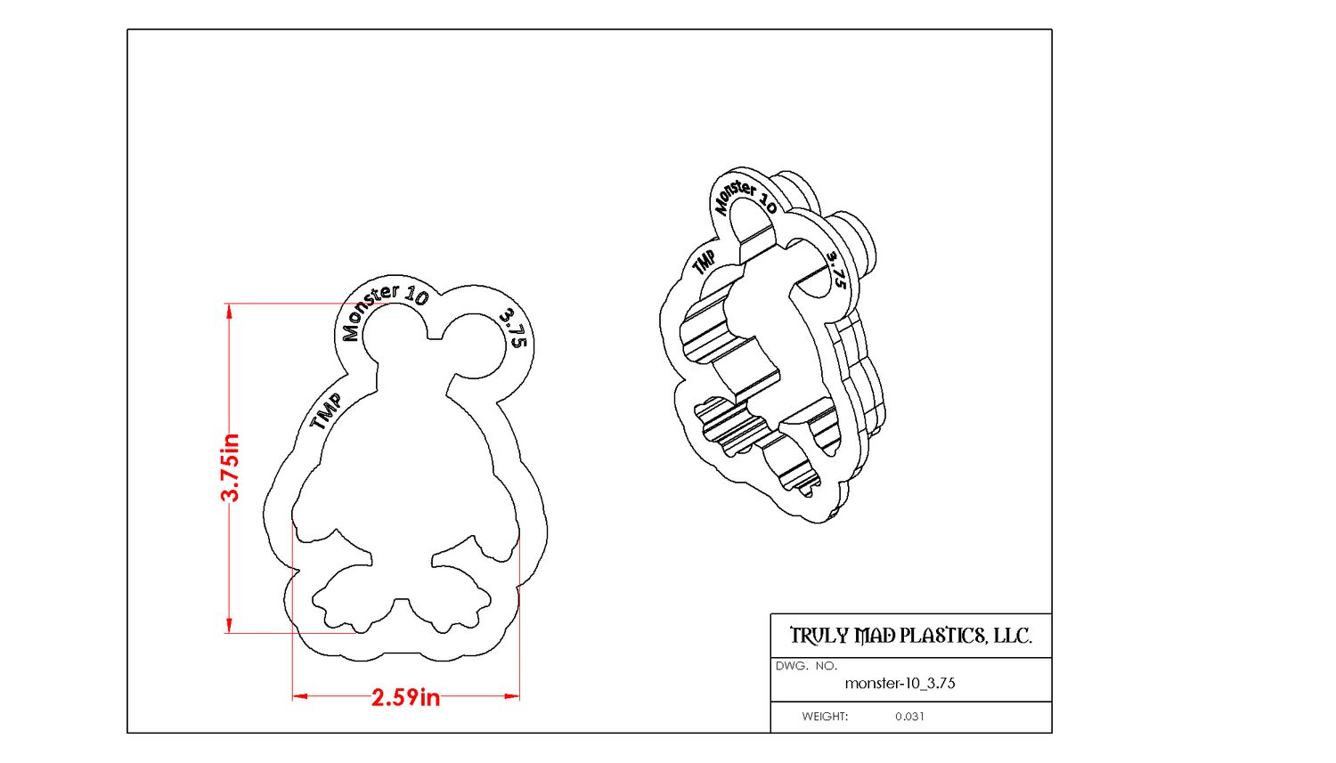 Monster 10, Size: 3.75&quot;