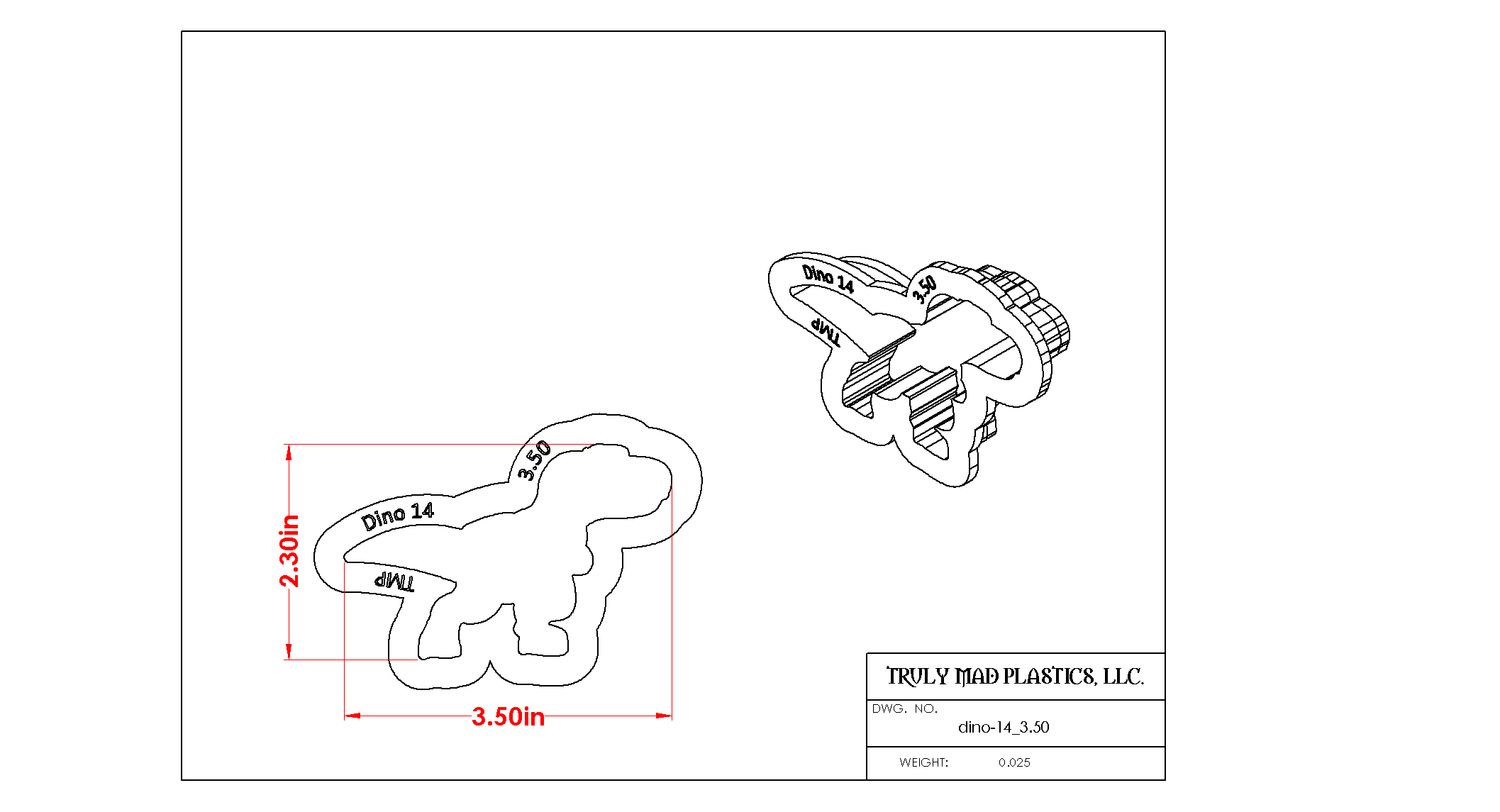 Dinosaur 14 Dino, Size: 3.50&quot;