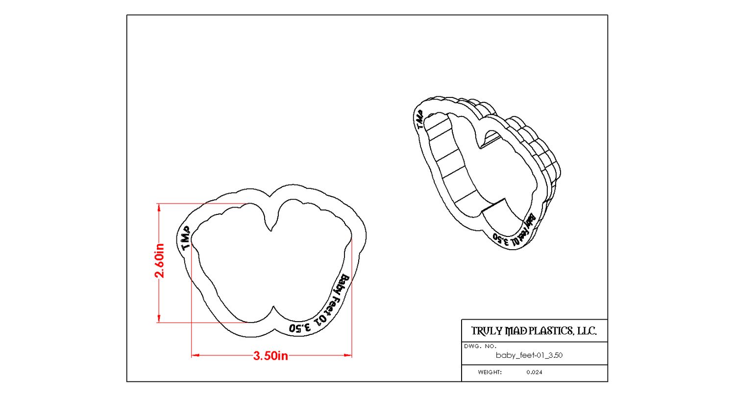 Baby Feet 01, Size: 3.50&quot;