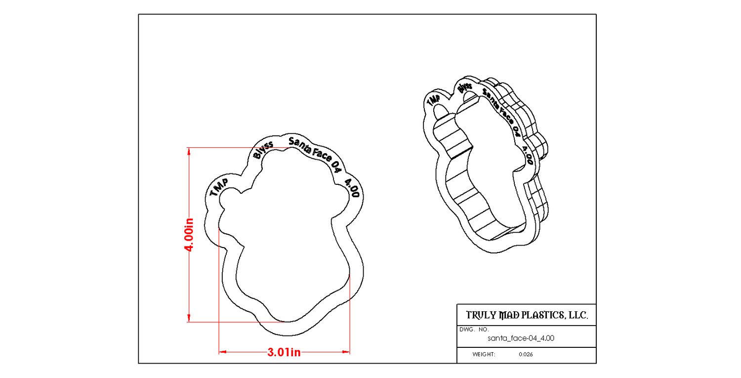 Santa Face 04, Size: 4.00&quot;