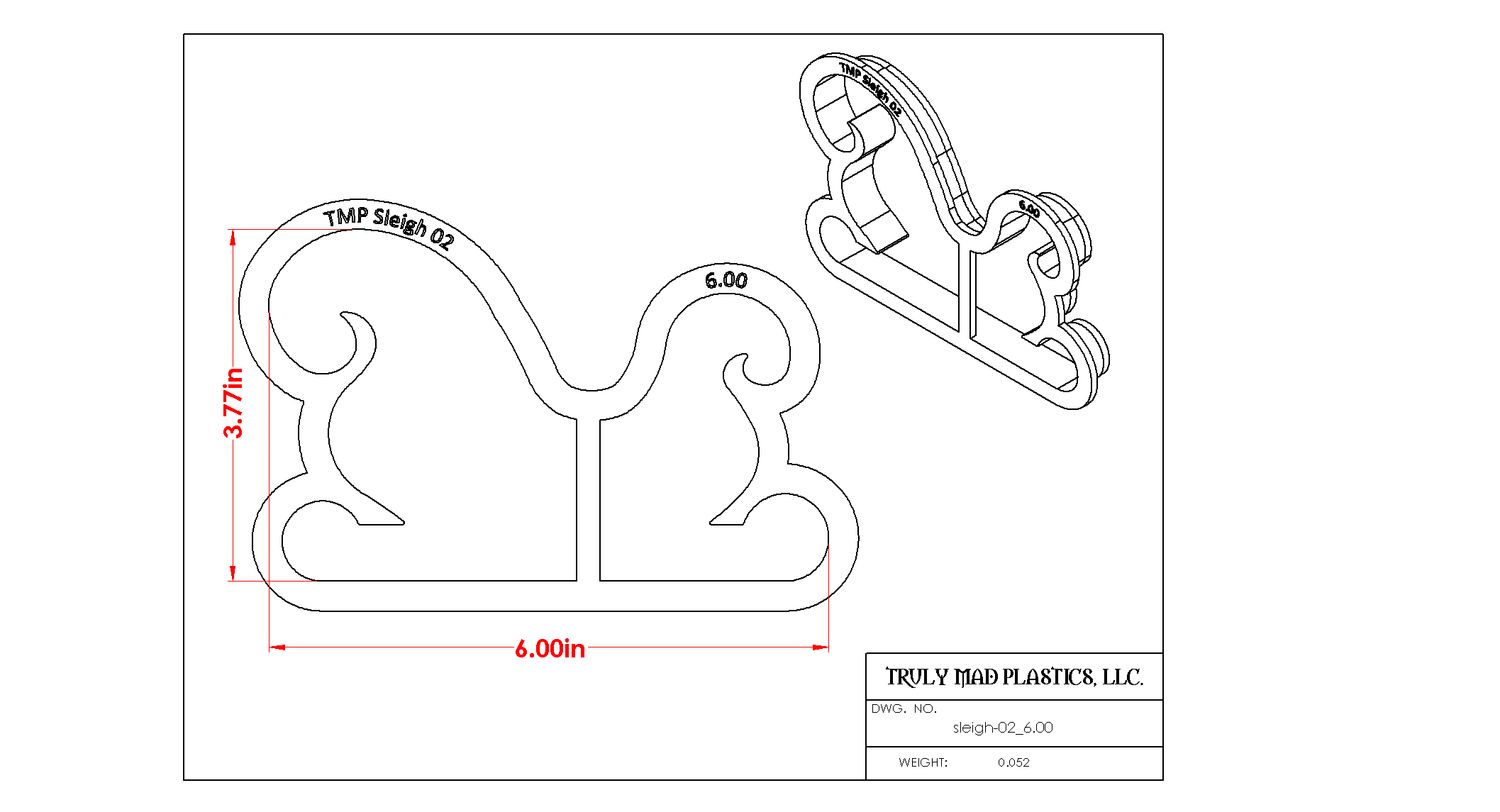Sleigh 02, Size: 6.00&quot;