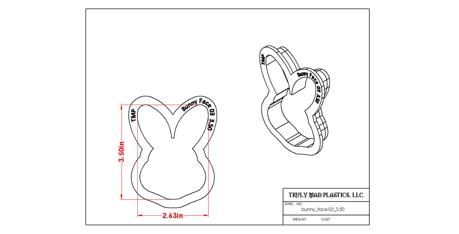 Bunny Face 03, Size: 3.50&quot;