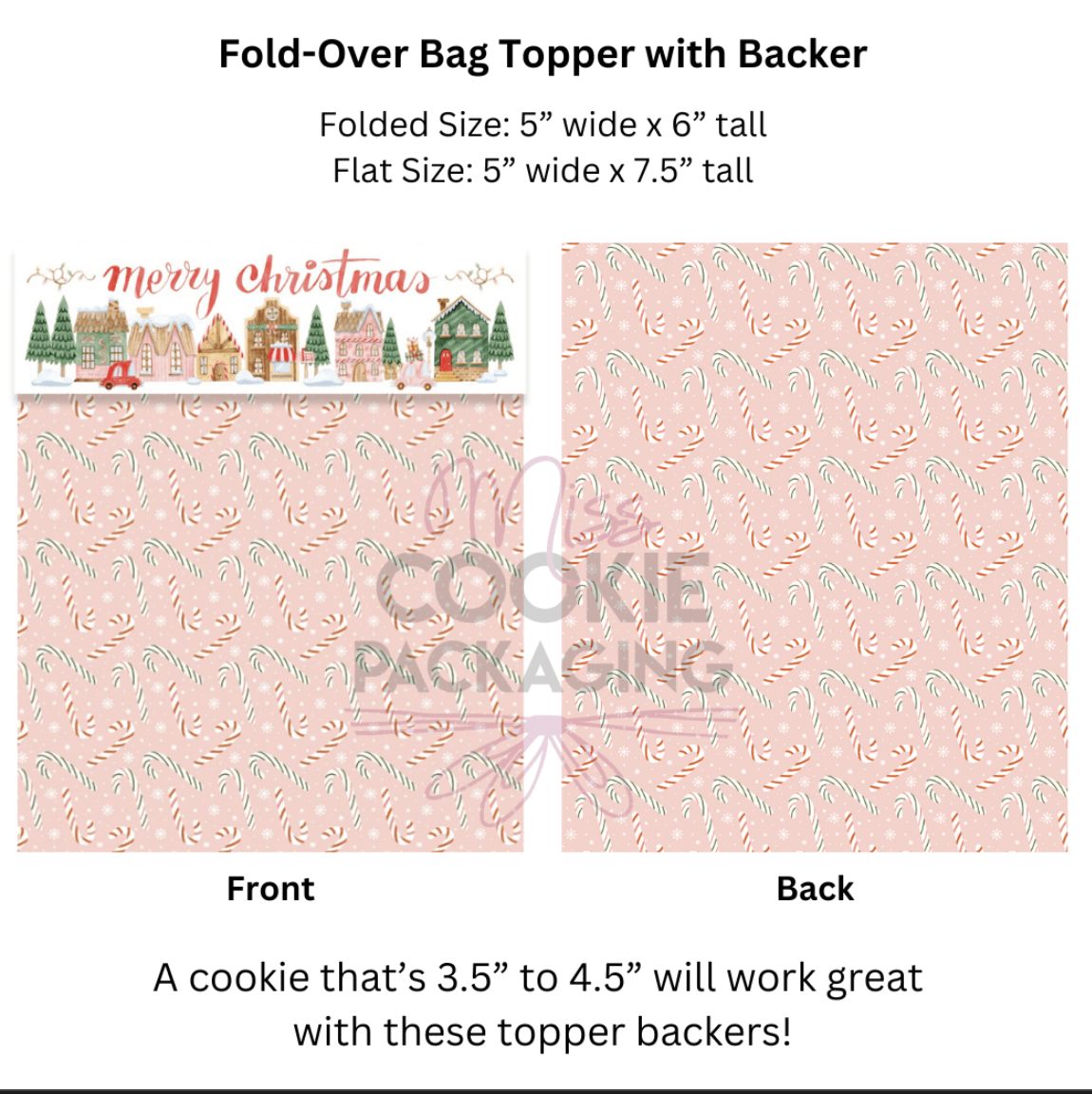Fold-Over Topper/Backer Merry Christmas, Qty: 10 pack