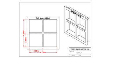 Square 2.00&quot; (Cuts 4)