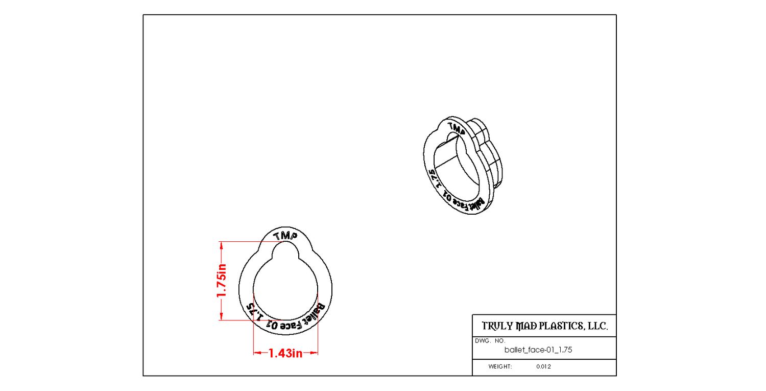 Ballet Face 01, Size: 1.75" (Mini)