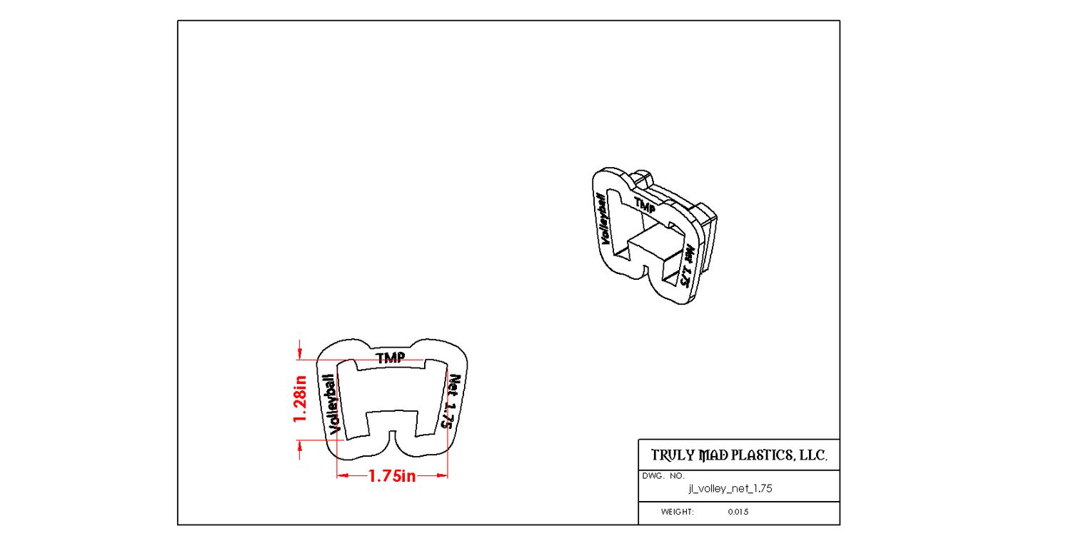 jl_volley_net_1.75 (net cutter only), Size: 1.75&quot; (Mini)