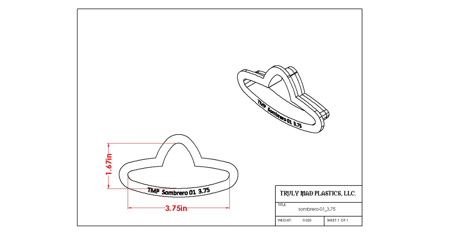 Sombrero 01, Size: 3.75&quot;