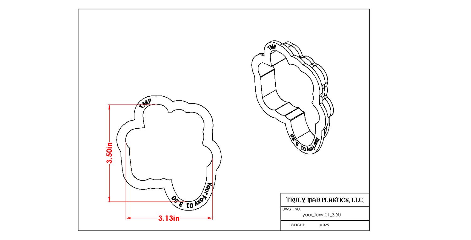 Your Foxy 01, Size: 3.50"