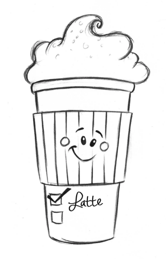 Drawn Latte 01 Coffee
