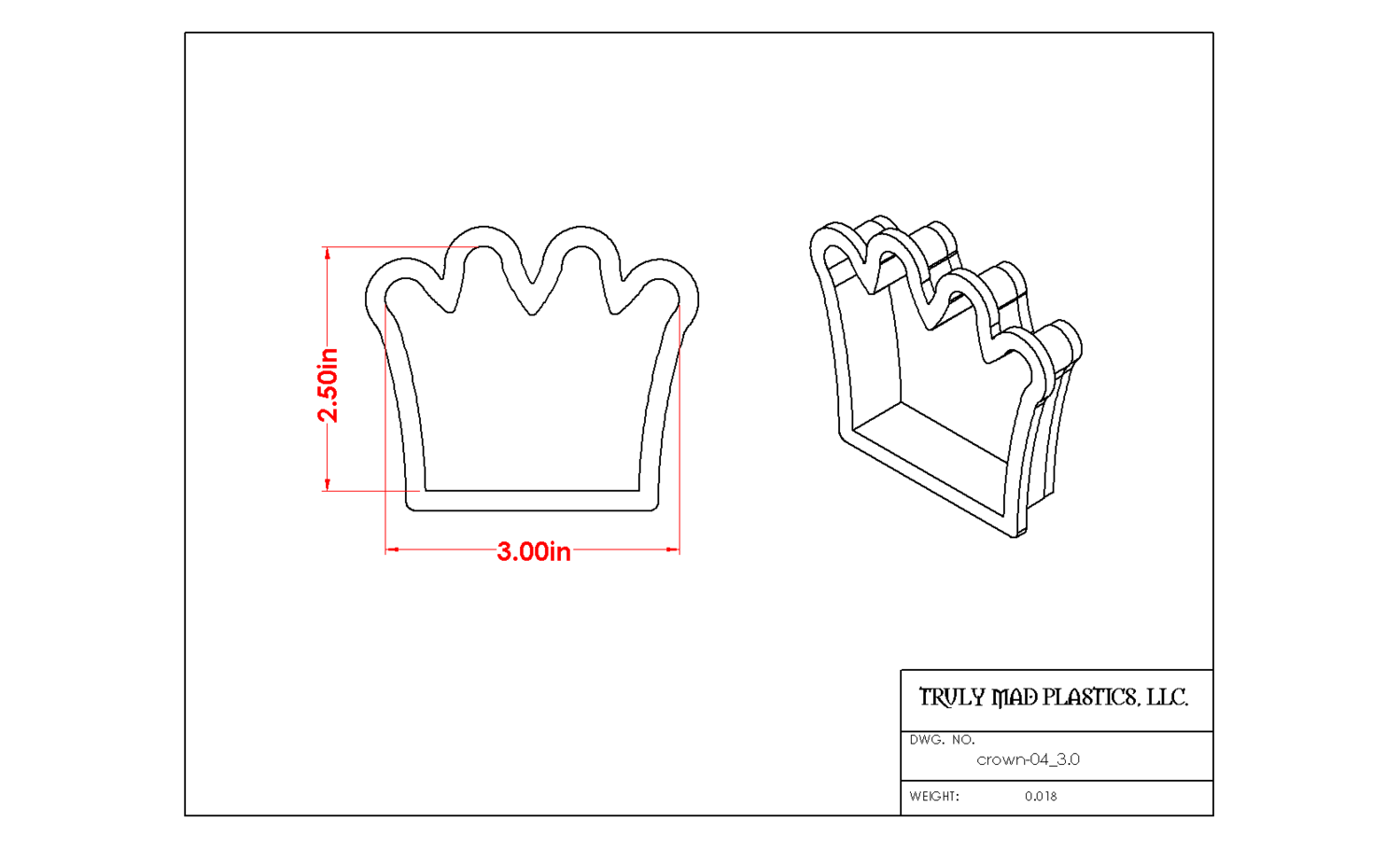 Crown 04, Size: 3.0&quot;