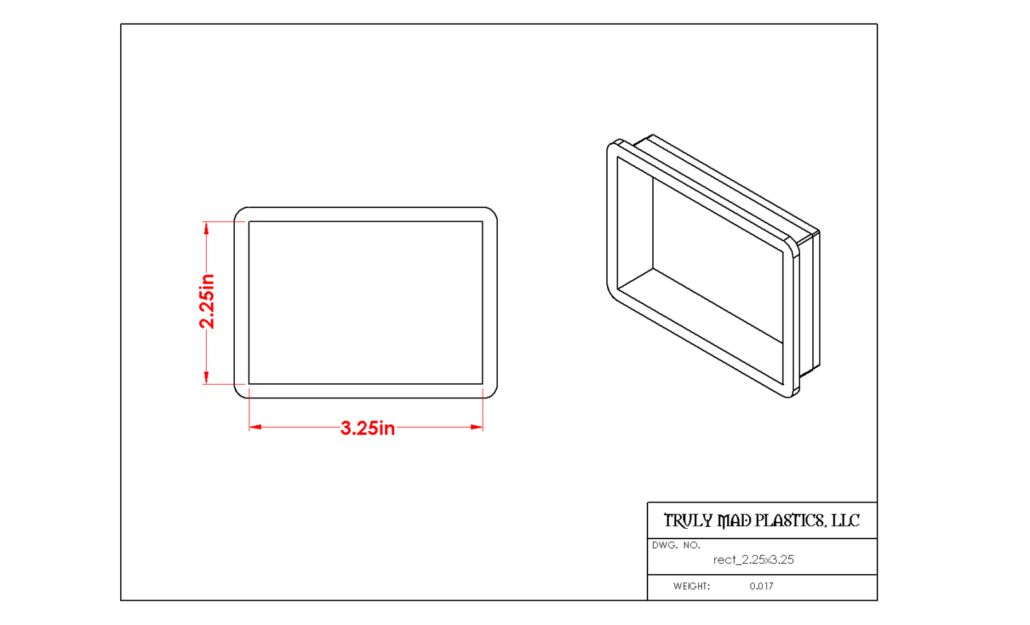 Rectangle 2.25&quot; x 3.25&quot;