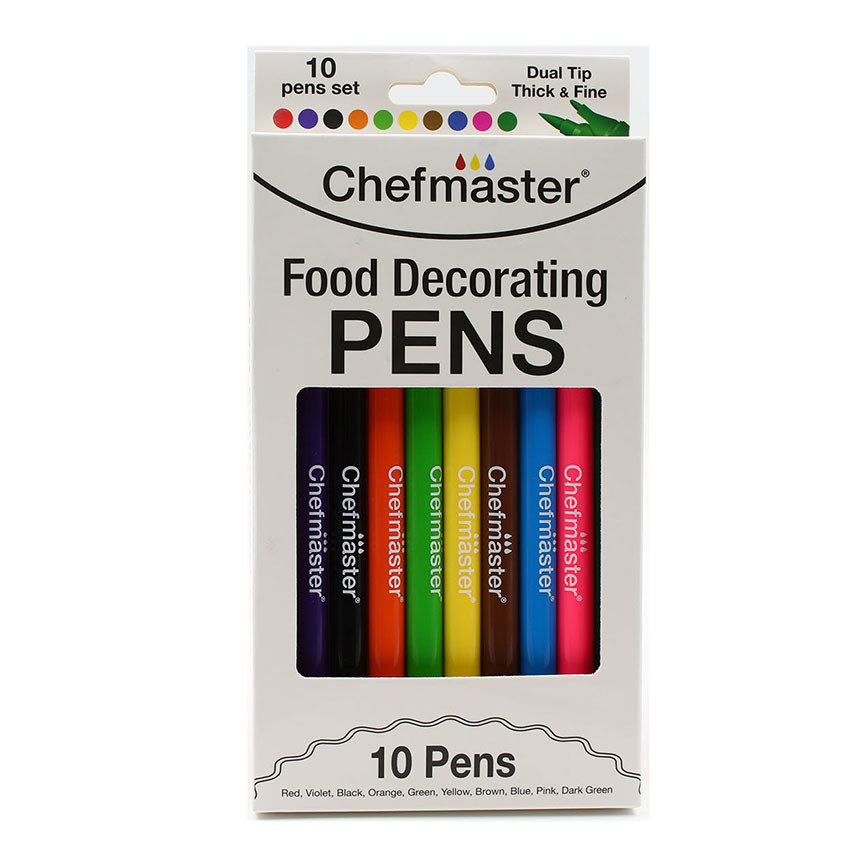 Chefmaster Food Decorating Pens - 10 Color Variety Set