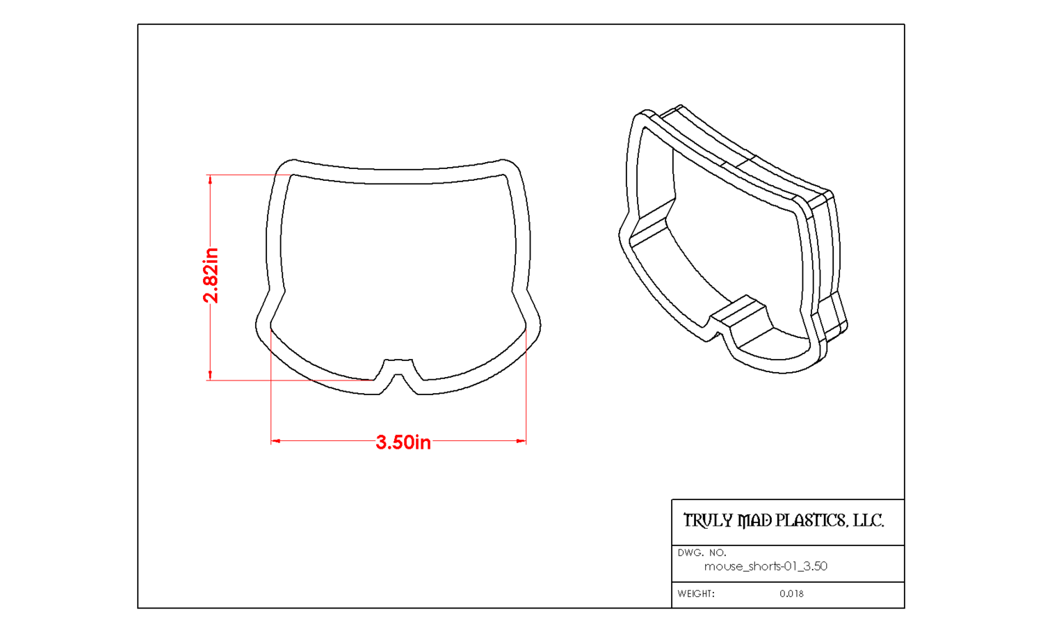 Mouse Shorts 01, Size: 3.50&quot;