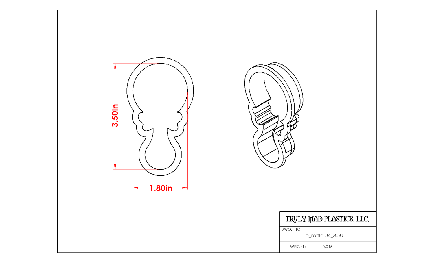 Baby Rattle Cookie Cutters for Sale | Truly Mad Plastics