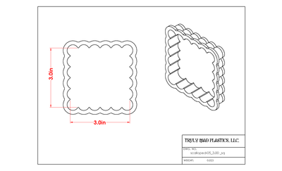 Scalloped 05 Plaque Sq. (3&quot;)
