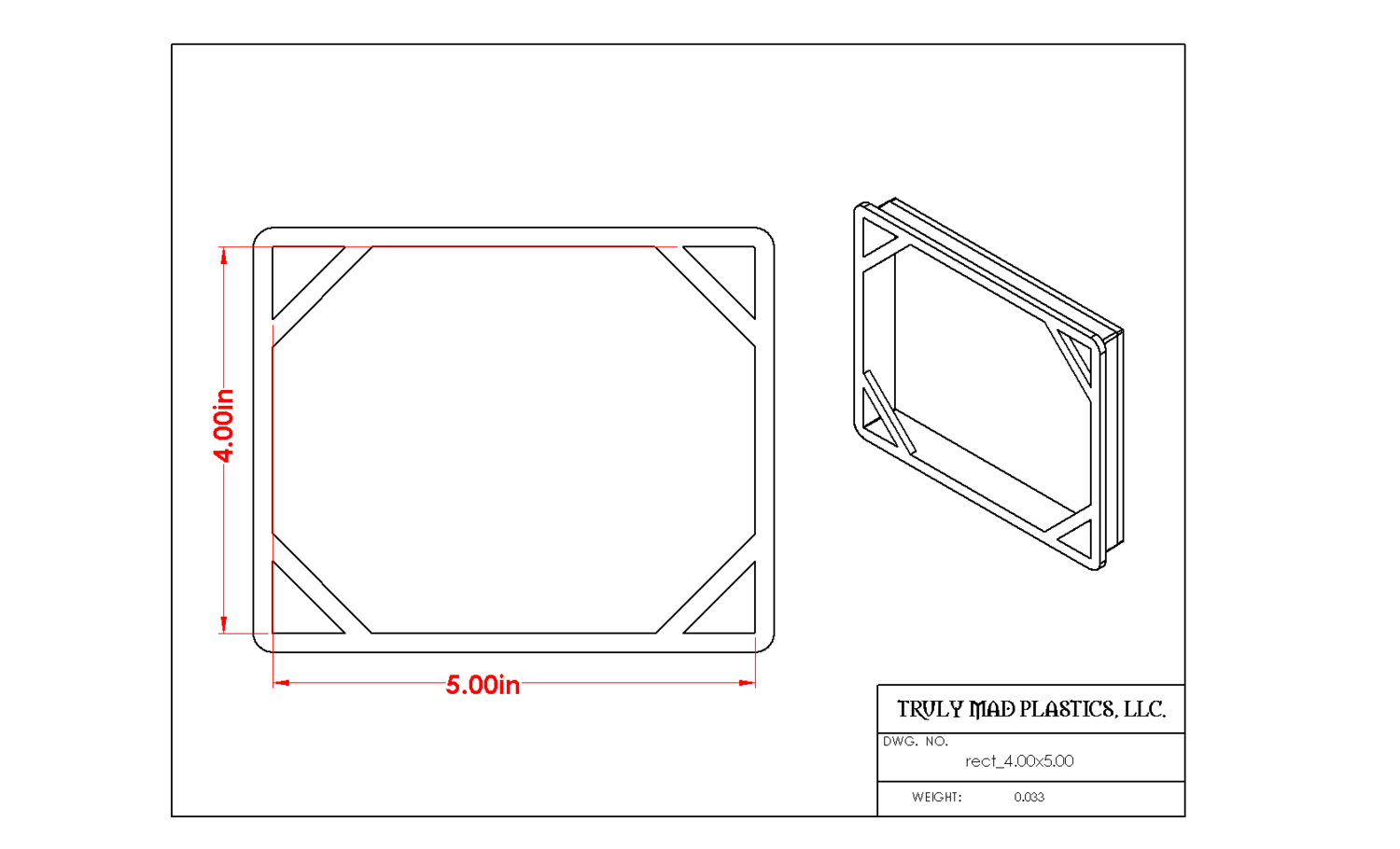 Rectangle 4.00&quot; X 5.00&quot;