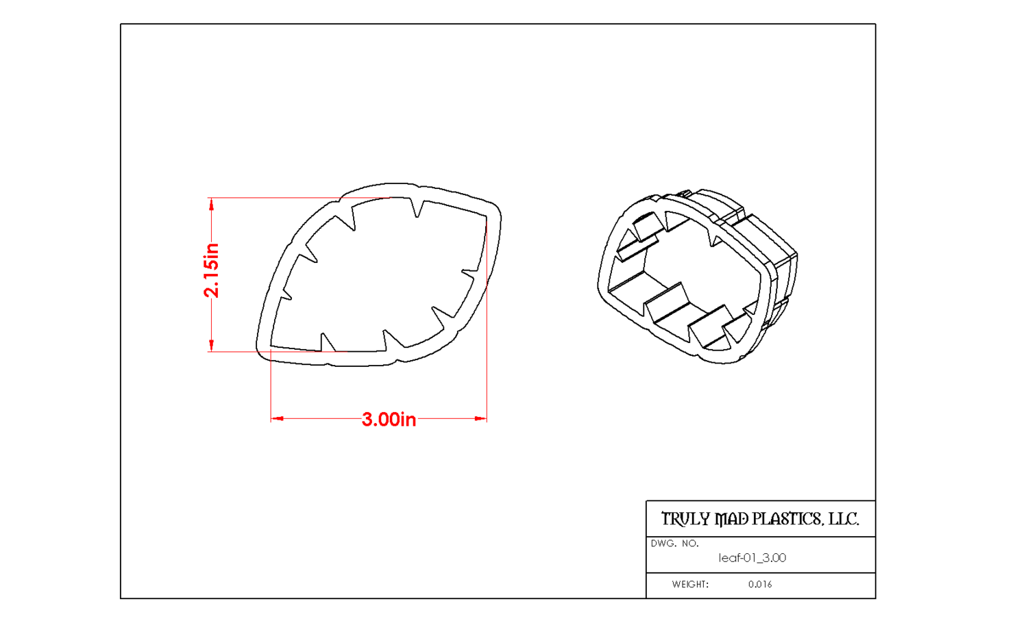 Leaf 01, Size: 3.00&quot;