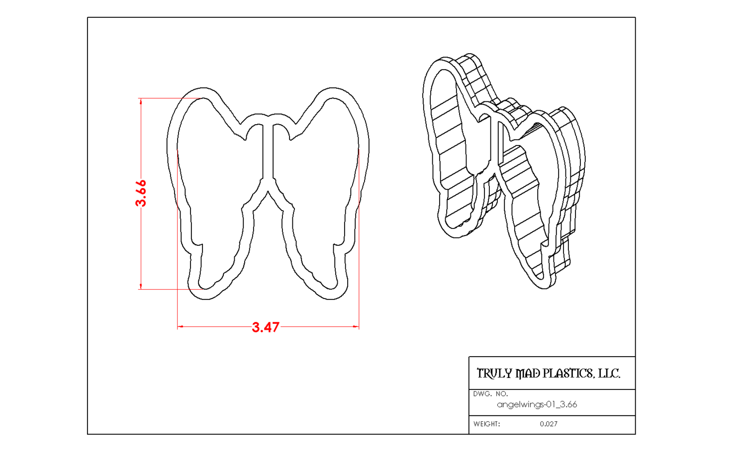 Angel Wings 01, Size: 3.66&quot;