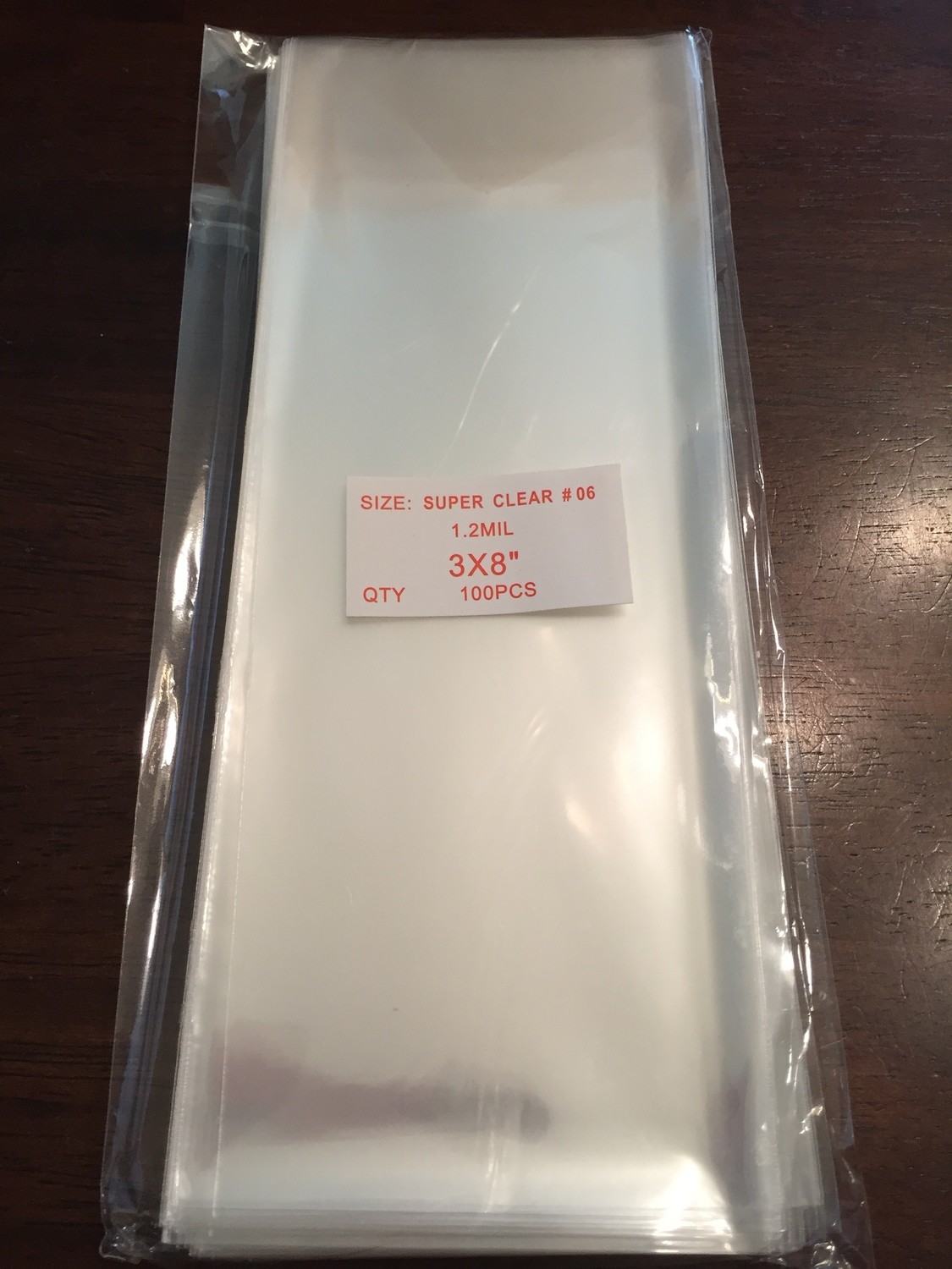 Super Clear Cello Bags 3.0&quot; x 8.0&quot; (100 pcs)