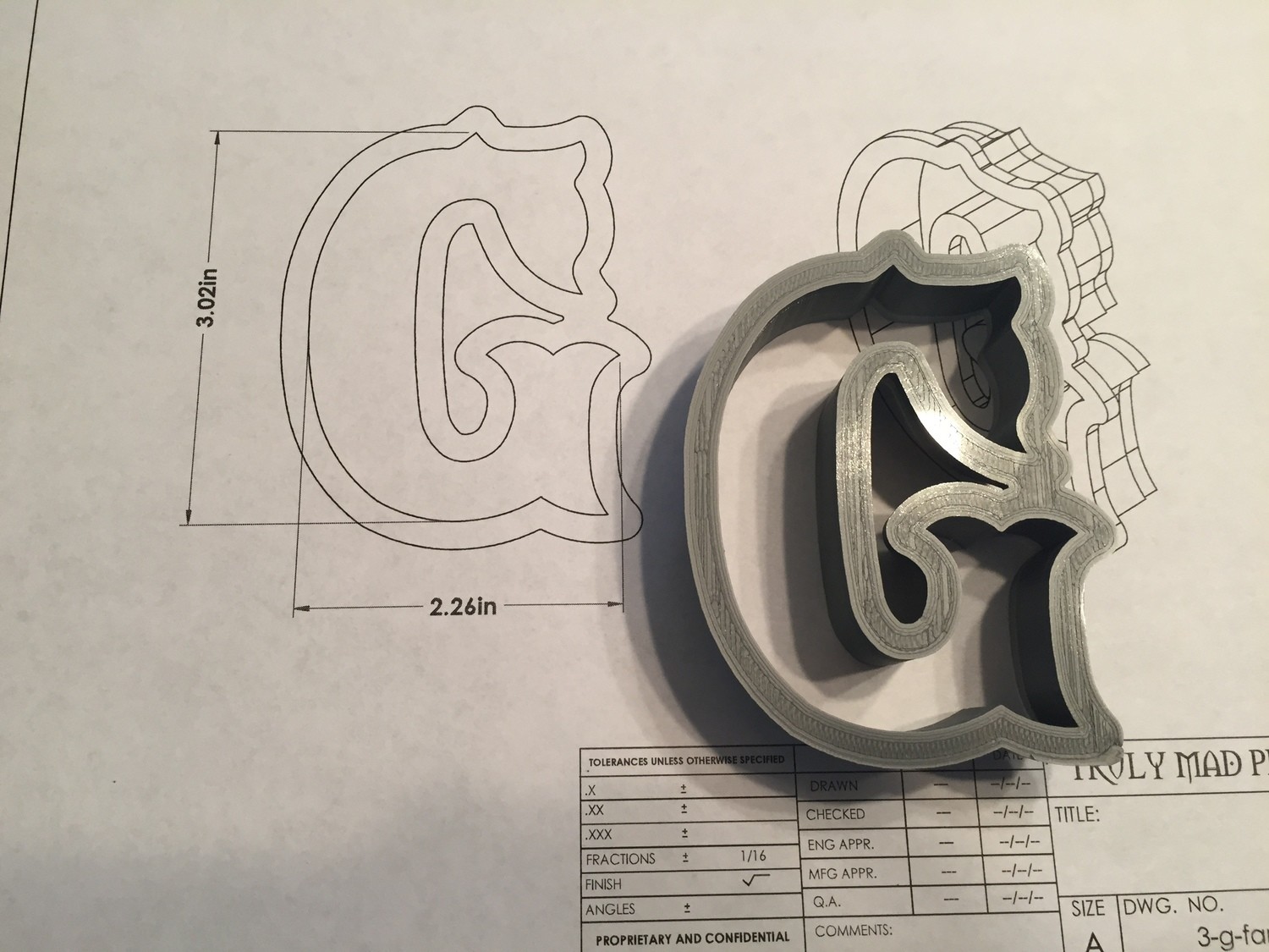 G 3&quot; Fancy Font